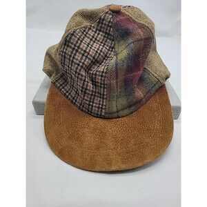 Eastern Wool Patchwork Cap Hat With Sueded Bill Vintage One Size
